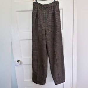 Vintage wool blend plaid trousers